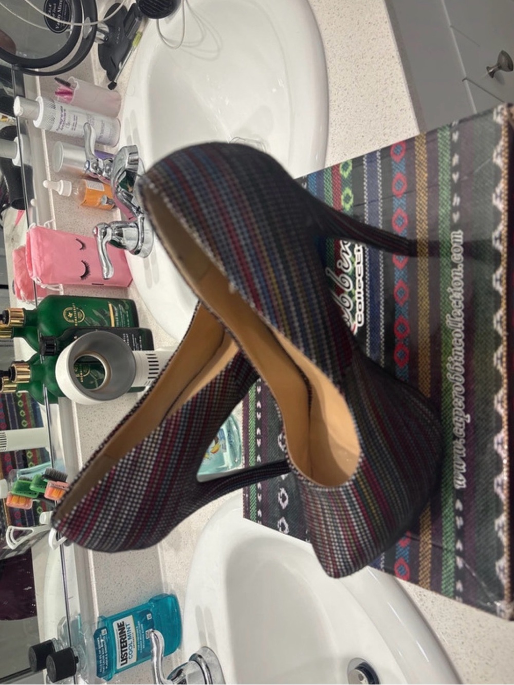 Cape Robbin Multicolor Striped High Heels